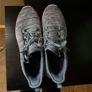 Light Blue Knit Lace-Up Sneakers